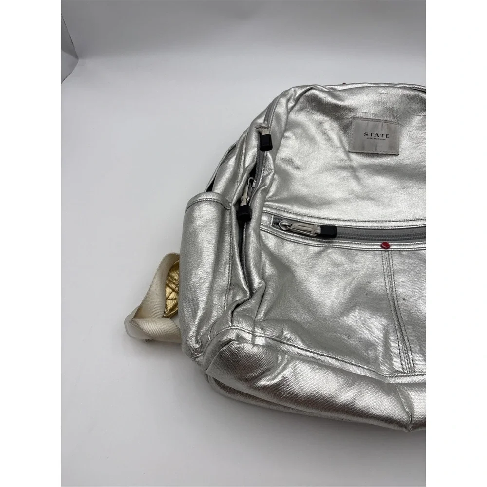 State Kane Mini Backpack Silver Metallic